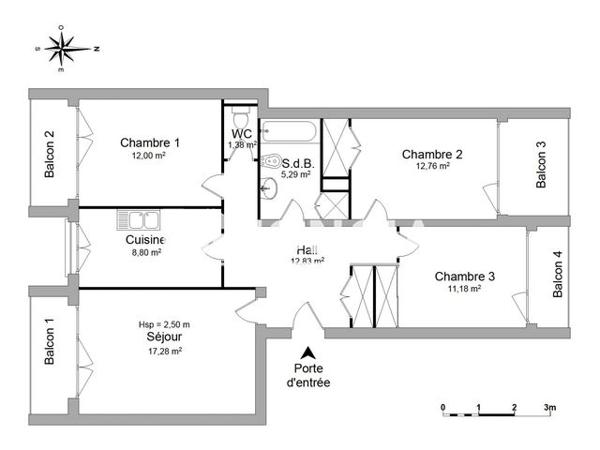 Location Appartement 4 pièces 81.52 m² - 10 COURS DE REFFYE Tarbes 65000