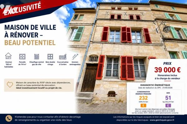MAISON DE VILLE A RENOVER