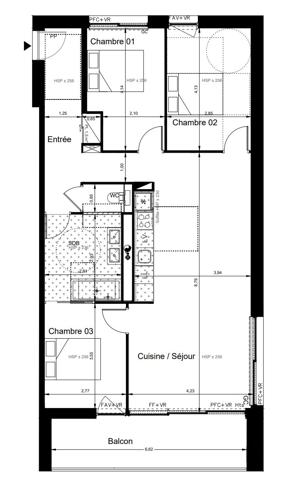 Appartement T4 avec Extérieur et Parkings