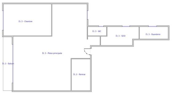 Appartement à louer 575 € CC Granville 2 p 55 m² DPE E