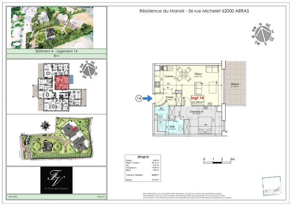 Appartement à vendre 2 pièces 53 m² Arras