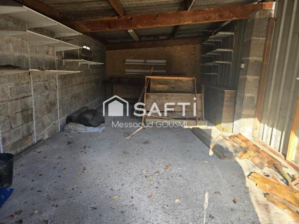 Maison 81 m² – 3 niveaux – Grand terrain plat de 5 600 m² + garage 32 m²