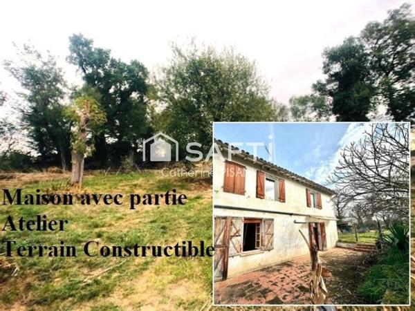 Toulousaine à rénover avec grand terrain constructible