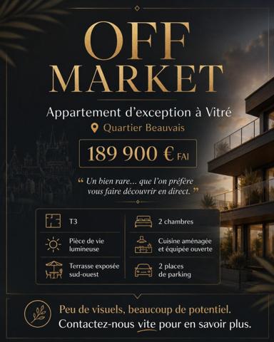 OFF MARKET– VITRÉ – QUARTIER BEAUVAIS - 2 chambres