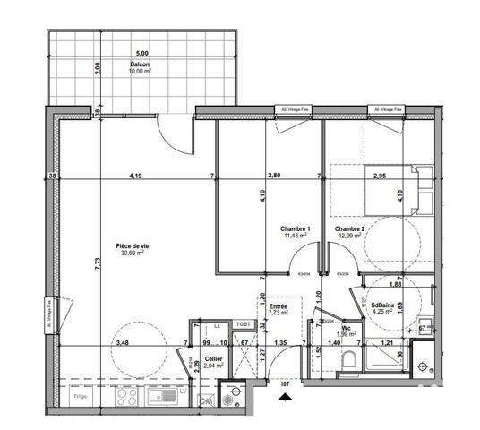 Appartement à vendre 3 pièces 70 m² Aumetz