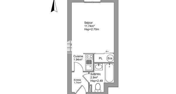À vendre Studio 18 m² - Fontaine 38600
