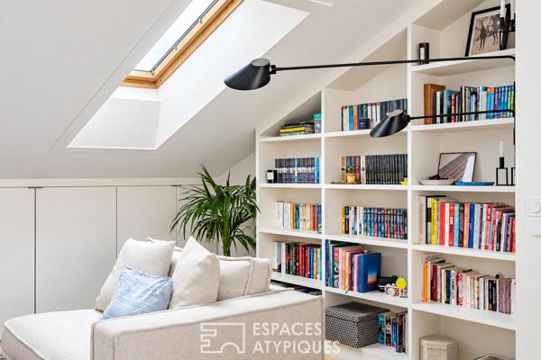 Penthouse confidentiel et terrasse plein ciel face au clocher du vieux Saint-Cloud.