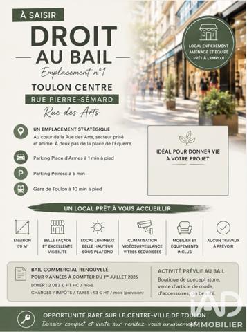Droit au bail à vendre 170 m² Toulon
