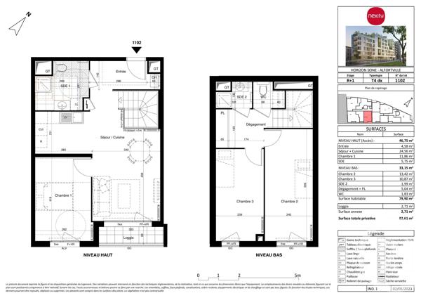 Appartement Duplex à vendre  4 pièces - 79,90 m 2   ALFORTVILLE  - 94