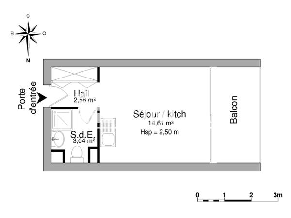 Location Studio 20.23 m² - 4 RUE FRANCK DELMAS La Rochelle 17000