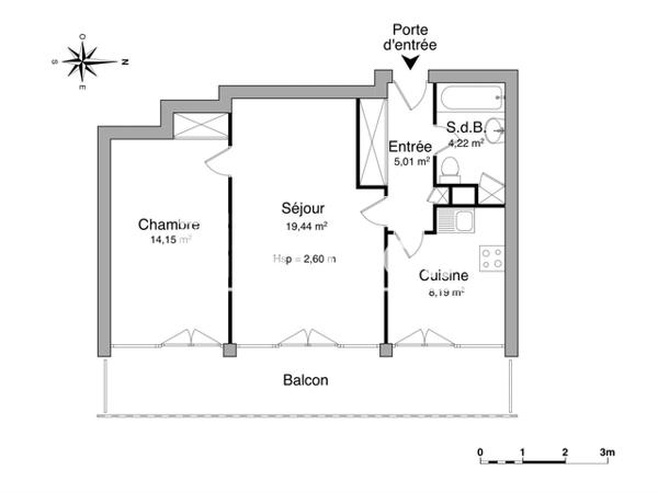 Location Appartement 2 pièces 51.01 m² - 21 RUE JULES NORIAC Limoges 87000