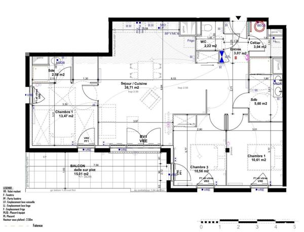 Appartement 4 pièces de 90 m² à Bayonne (64100)