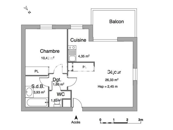 Location Appartement 2 pièces 48.15 m² - 2 ALLEE DU MAS BLANC Limoges 87100
