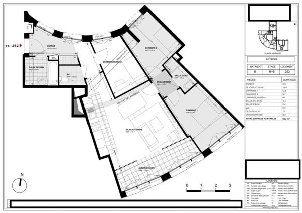 appartement à vendre 4 pièces GENNEVILLIERS (92)