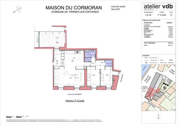 Charme et volumes pour ce T3 avec balcon en coeur de village