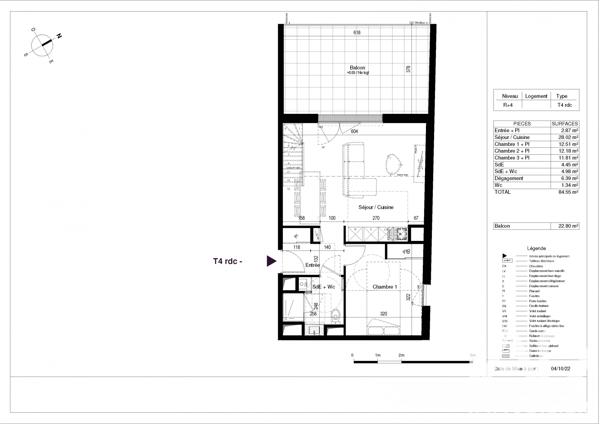 Appartement à vendre 4 pièces 84,55 m² La Rochelle