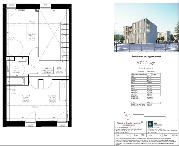 Lille (59000) BRS - T4 Duplex de 106 m2 avec jardin