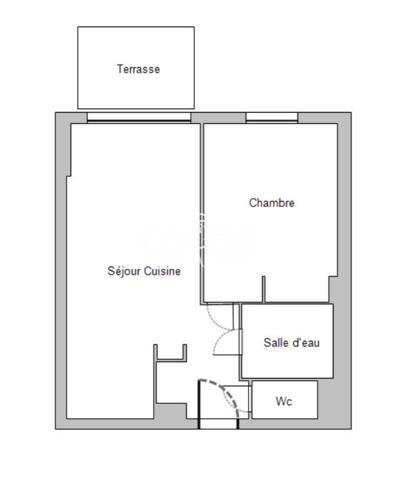 BEAU T2-TERRASSE-PLACE DE PARKING INTERIEURE-DERNIER ETAGE-TRAMWAY