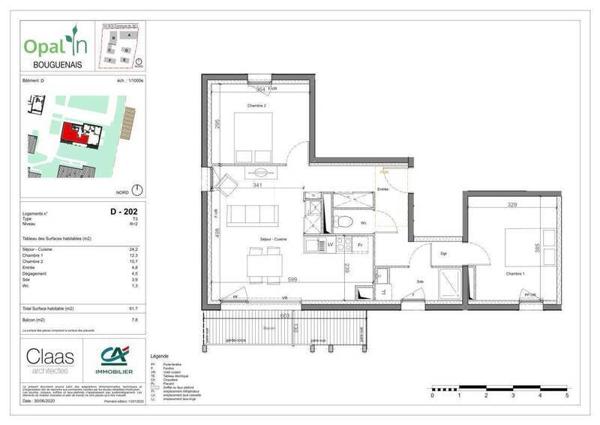 Appartement 3 pièces - 44340 Bouguenais