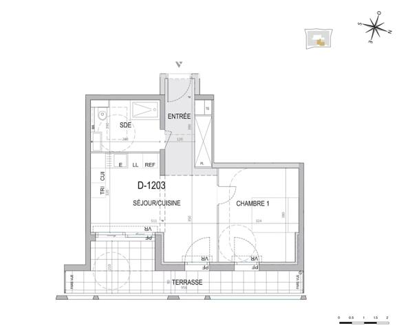 Nice – Programme neuf étage élevé 2 pièces, terrasse et parking
