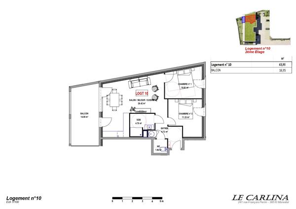 Vente                                                      Appartement
                        
                     3 pièces                      63 m2                     à Morestel