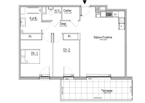 Appartement 3 pièces de 67 m² à Saint-Laurent-du-Var (06700)