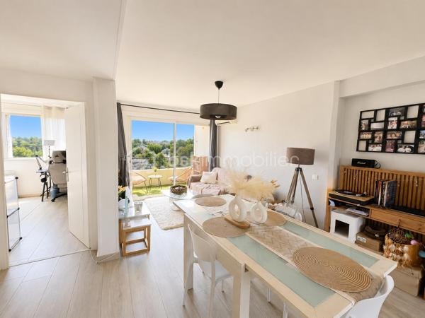 Situé sur chemin de Terron, au sein de la résidence Lou Coulinet, cet appartement traversant de 55,93 m² se trouve au 9eme étage sur 13 avec ascenseur.
Une opportunité accessible pour une première acquisition comme pour un investissement locatif.
Sa position en étage élevé lui apporte une belle luminosité ainsi qu’une vue largement dégagée sur la verdure et les collines environnantes.
Le séjour de 21 m², agréable et bien proportionné, s’ouvre sur un balcon abrité qui prolonge naturellement la pièce de vie.

La cuisine indépendante est aménagée et équipée. L’appartement comprend également deux chambres de 11 m² et 10 m², ainsi qu’une salle d’eau avec WC de 5,24 m².

L’appartement est climatisé et dispose d’un chauffage individuel au gaz.
Les charges de copropriété s’élèvent à environ 125€ par mois, eau froide comprise. 
Le stationnement est libre et gratuit au sein de la résidence, avec des possibilités généralement aisées.
Situé à environ 1 minute à pied de l'arrêt Le Centenaire. Vous pouvez emprunter la ligne 10 qui vous dépose à Magnan en une dizaine de minutes. 
De là, vous prenez le tramway L2, qui rejoint Jean Médecin (centre-ville) en une dizaine de minutes. Il faut donc compter environ 20 à 25 minutes pour rejoindre le cœur de Nice.

Actuellement loué 1 000 € par mois hors charges, l’appartement sera libre de toute occupation en septembre 2026. 

Une cave complète ce bien.
taxe foncière 1321€
