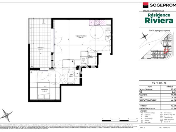 Location Appartement 2 pièces 44.24 m² - 400 RUE RENE CASSIN Trets 13530