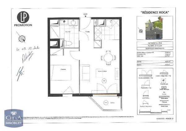 Appartement à louer 2 pièces 40.01m²