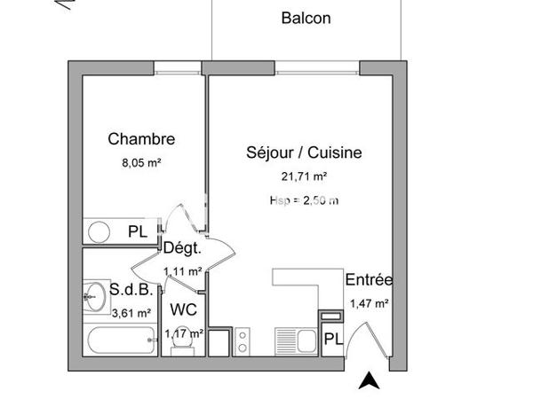 Location Appartement 2 pièces 37.1 m² - 124 BIS BOULEVARD LOBAU Nancy 54000
