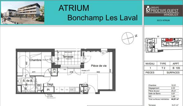 Appartement à louer à Bonchamp-lès-Laval (53960)