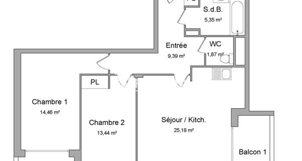 Location Appartement 3 pièces 69.7 m² - Cergy 95800