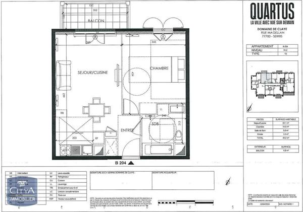 Appartement à louer 2 pièces 45.2m²