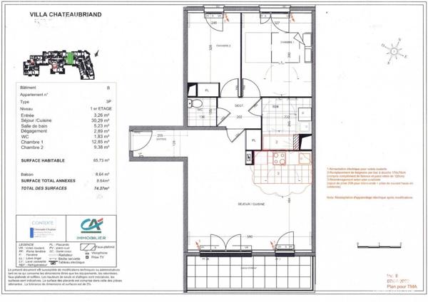 Appartement à vendre 3 pièces 65 m² Châtenay-Malabry