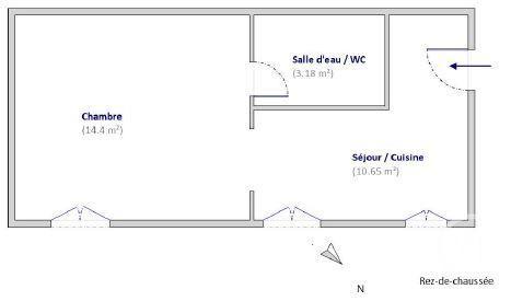 Appartement F1 à vendre  1 pièce - 28,23 m2 PARIS - 75013