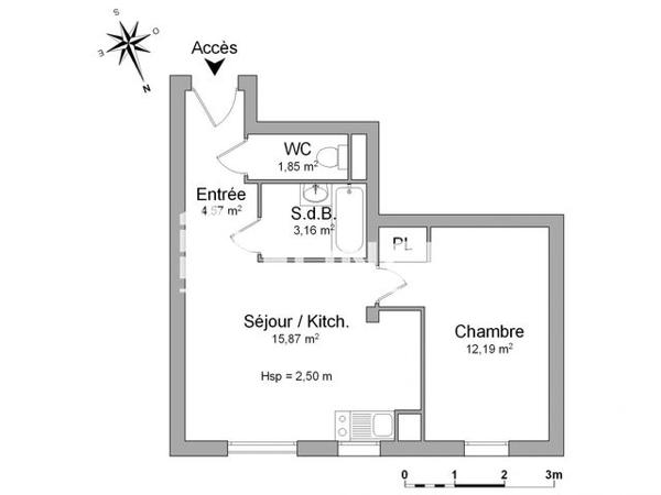 Location Appartement 2 pièces 37.64 m² - 3 AVENUE DU RECTEUR PINEAU Poitiers 86000