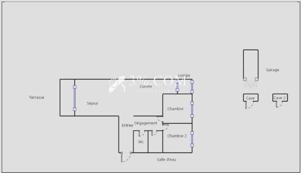Appartement 3 pièce(s) 2 chambre(s) 67 m²