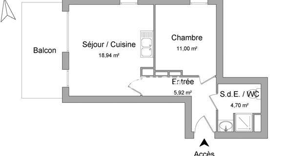 Location Appartement 2 pièces 40.56 m² - Nancy 54000