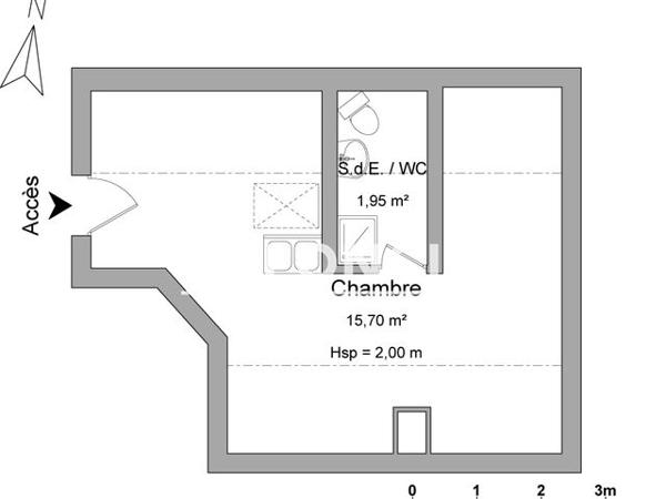 Location Studio 17.65 m² - 64 RUE AUGUSTE MICON Roanne 42300