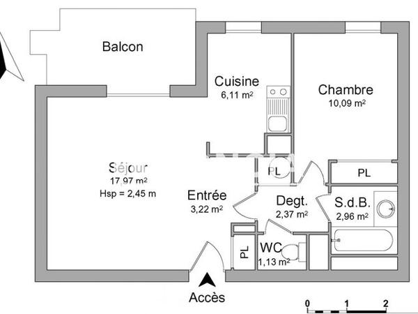 Location Appartement 2 pièces 43.85 m² - 9-11-13-15 RUE J-J ROUSSEAU Eaunes 31600
