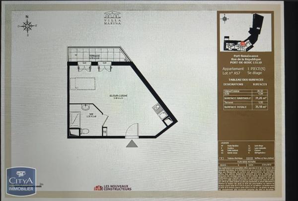 Appartement à louer 1 pièce 31.26m² Port-de-Bouc (13110)