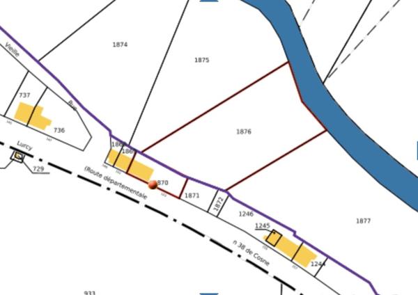 Prémery (58700) Longère avec 1 chambre sur beau terrain proche rivière