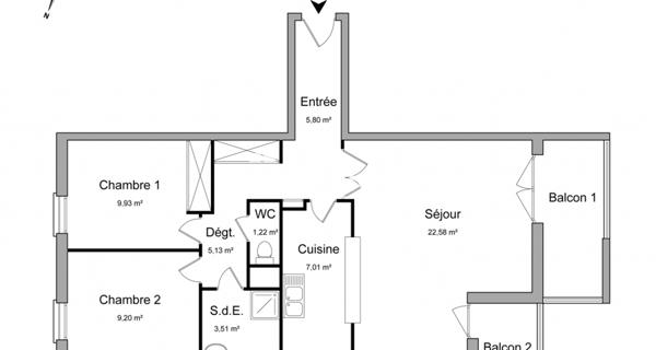 Location Appartement 3 pièces 64.38 m² - Chartres 28000