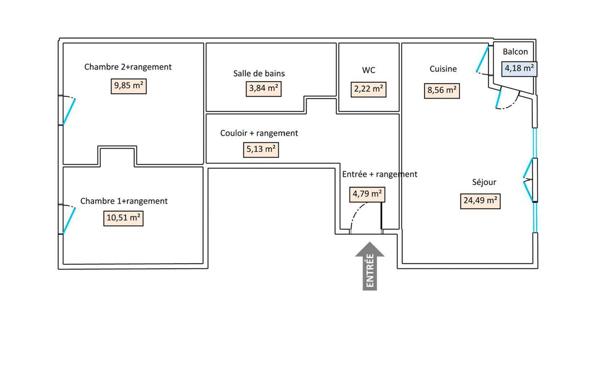 Appartement à vendre 3 pièces 69 m² Sannois