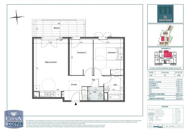 Appartement à louer 3 pièces 64.67m² Cavaillon (84300)