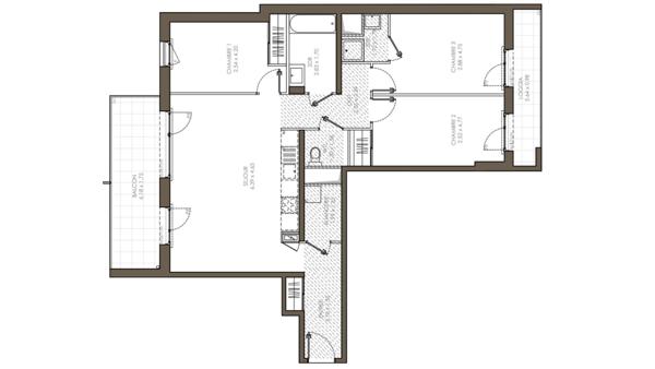Appartement à vendre 4 pièces 88 m² Vénissieux