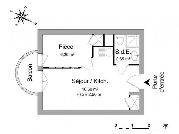 Location Studio 26.03 m² - 201 RUE SAINTE CECILE Marseille 13005