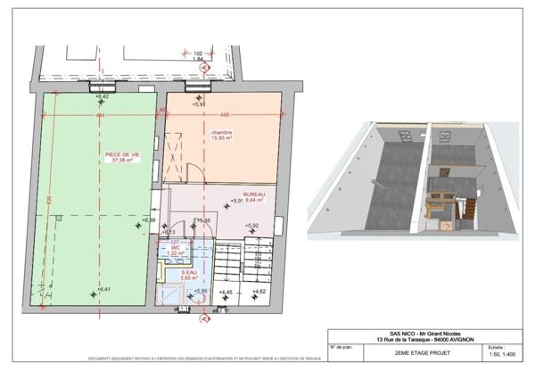 APPARTS TYPE 2 EN DERNIER ETAGE & STUDIO EN RDC