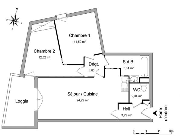 Location Appartement 3 pièces 61.86 m² - 3 AVENUE GENERAL CARMILLE La Seyne Sur Mer 83500
