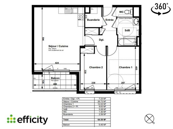 Appartement
         3 pièces
        - 64 m² Exclusivité 236 000 € *